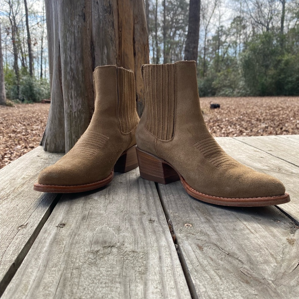 Tecovas Tan Suede Ankle Boots - Picture 5 of 6